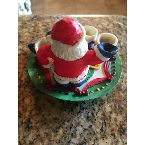 Miniature Santa Claus Christmas Xmas Sleigh Winter Tea Set Vintage - Picture 3 of 11